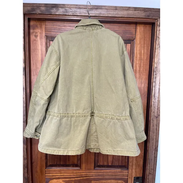 FREE PEOPLE Seize The Day Military Jacket ARMY OVERSIZED DRAW STRING M - Image 6