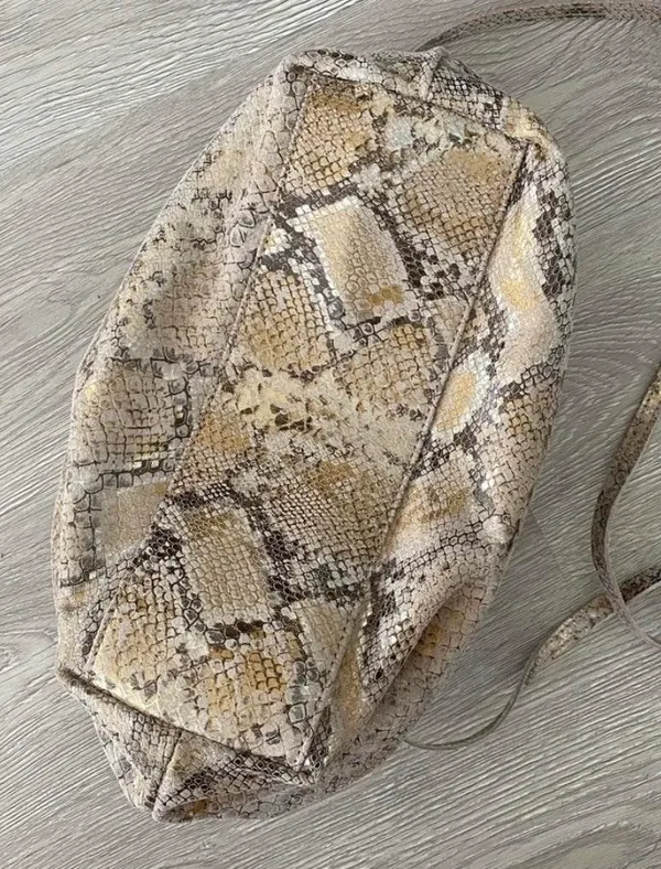 Free People Echo Leather Snake Print Clutch Crossbody Bag - Image 5