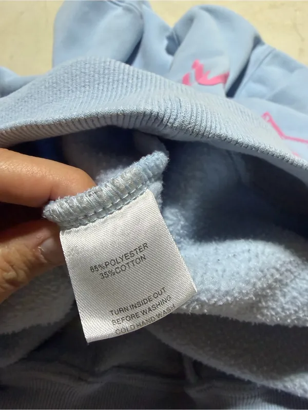 White fox Light Blue Hooded Sweatshirt pink with love martini era 8.5 L/XL - Image 9