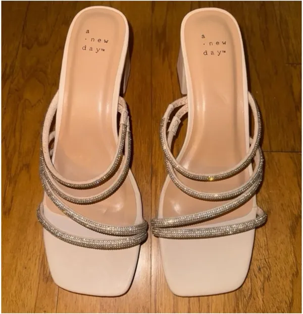 Brand New Target A New Day Sparkly + Pink Beige Square Heels - Image 6