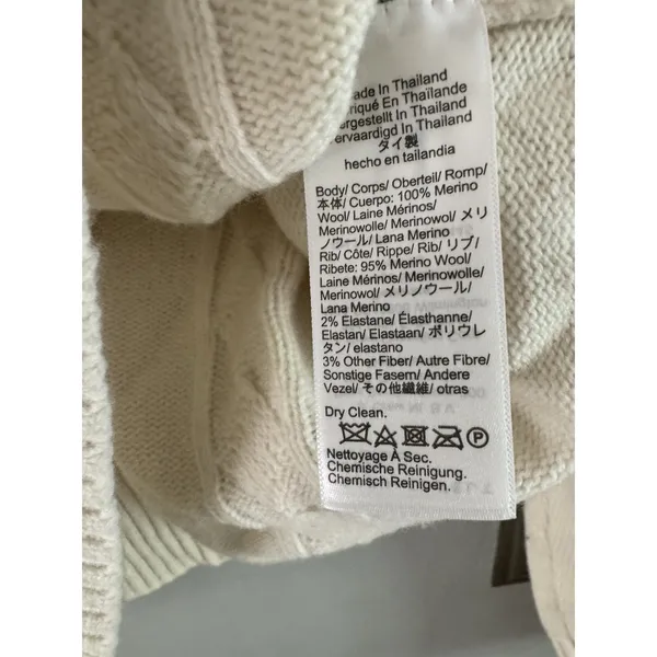 NWT Madewell V-Neck Pullover Cream Sweater Merino Wool Size XL - Image 6