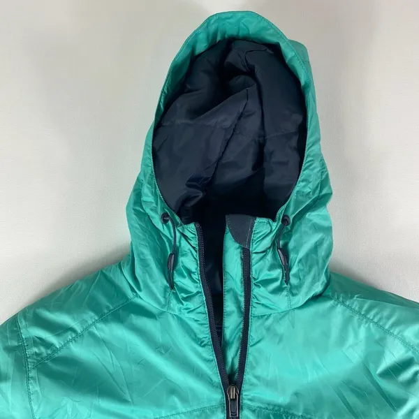 Columbia Jacket Womens Small Blue Turquoise‎ Full Zip Hooded Puffer Zip Pockets - Image 2