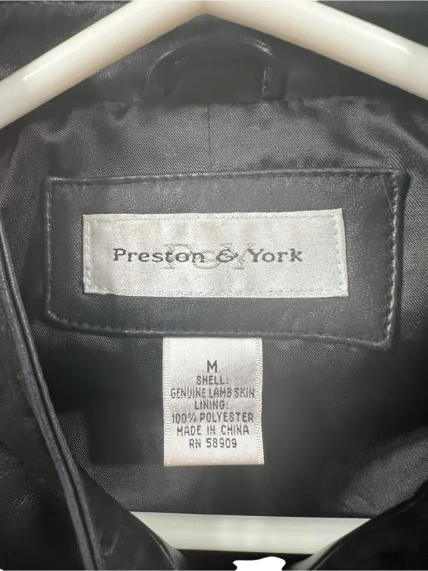 Preston & York Black Lambskin Leather Jacket - Image 3
