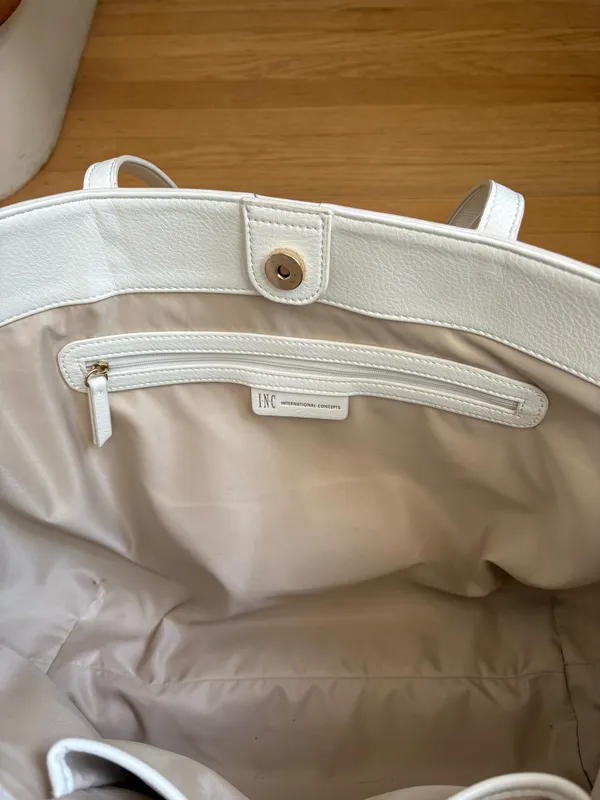 International Concepts Large white tote purse - Image 3