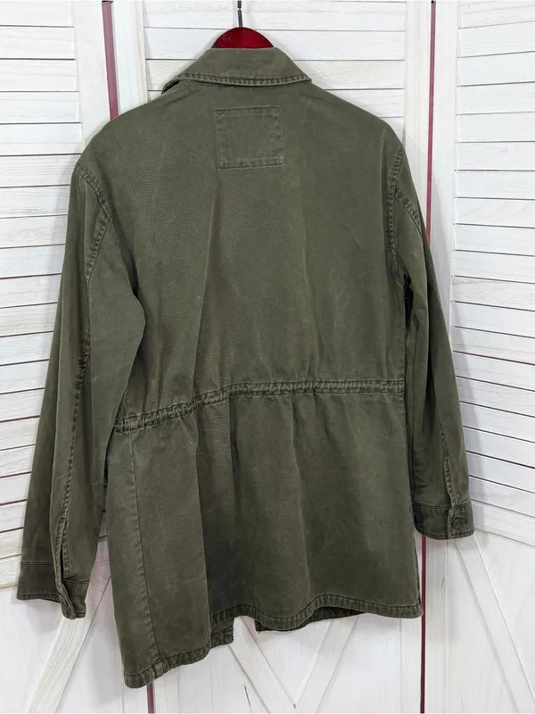 Levi’s Denim Military Utility Anorak Jacket Olive Green Small Full Zip Cotton - Image 8