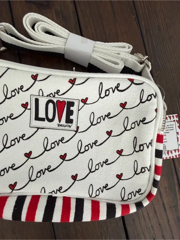 Brighton LOVE SCROLL Canvas Crossbody Bag New With Tags - Image 6