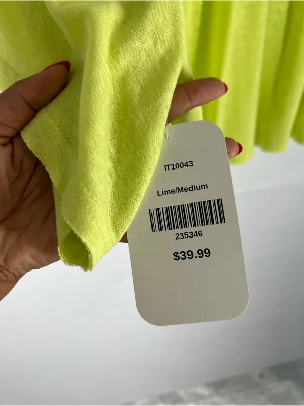 Hudson Gray Lime Linen Blend Smocked Flutter‎ Sleeve Top Size M NWT - Image 7