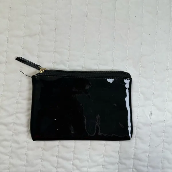 Victoria's Secret Black Pouch with Pink Text Cosmetic Bag - Image 2