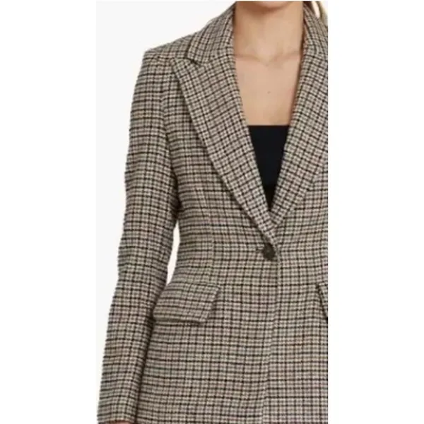 Amanda Uprichard Aldridge Houndstooth Blazer Size Medium‎ - Image 4