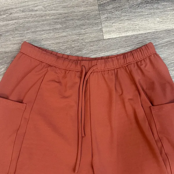 Halara Rust Wide-Leg Pants with Pockets Medium High waist Cargo Pull on - Image 5