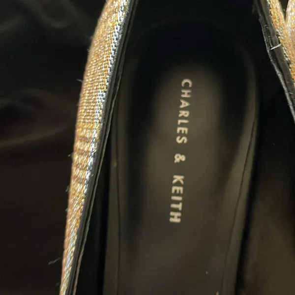 Charles & Keith sequin plaid kitten heels - Image 2
