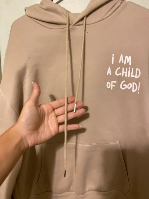 SheIn Beige Christian Hoodie - Image 4