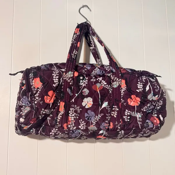 Vera Bradley Ultralight Active Duffel Bag Pressed Flowers Purple Travel Gym - Image 6
