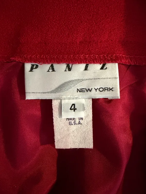 PANTZ Vintage 100% Wool Vibrant Red Pencil Skirt - Image 5
