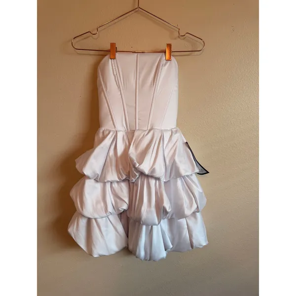 Emerald Sundae Dress Women Small White Strapless Bubble Tiered JZF5670 Party - Image 4