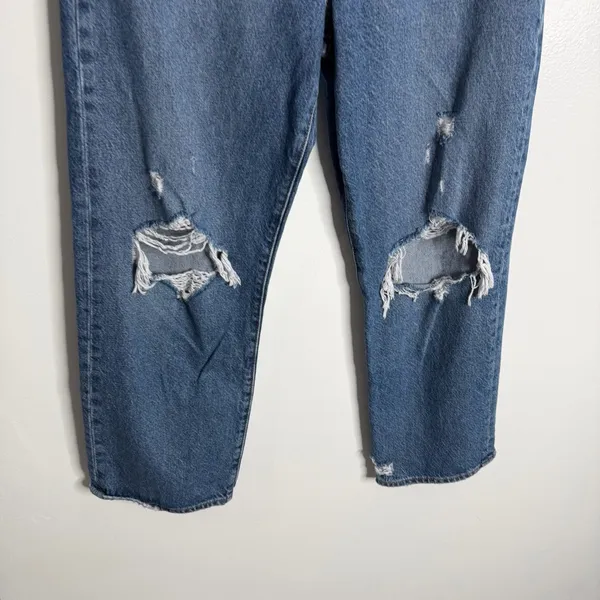 Levis Ribcage Straight Ankle Jean Super High Rise Distressed Blue 28 ×‎ 27 Edgy - Image 9