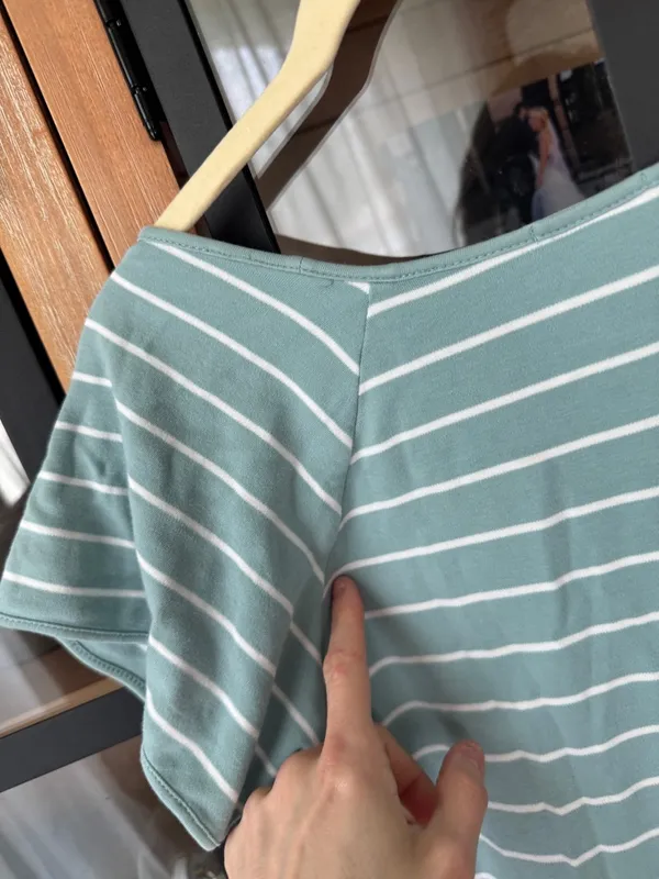 LAKE Pajamas pima sage striped tee short sleeve top tshirt cotton - Image 6