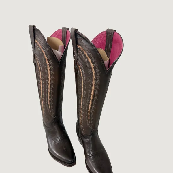 Rio‎ Grande Katya Greco Maple Brown Leather Embroidered Cowboy Boots Women 6 EE - Image 3