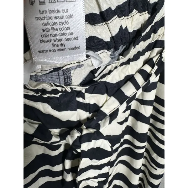 K. Jordan Large‎ Womens Pants Wide Leg Zebra Print Black White Loose Flowy - Image 11