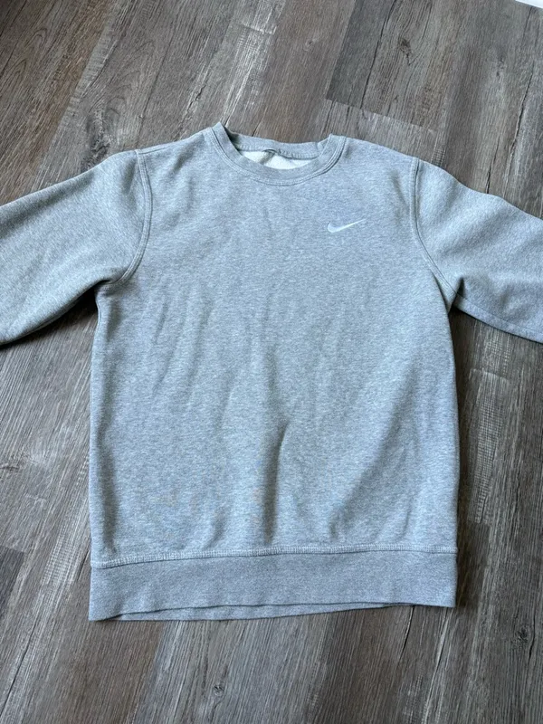 Nike Crewneck Sweatshirt Pullover Heather Gray White Size XS S - Image 3