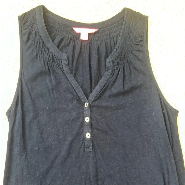Lilly Pulitzer Blue Sleeveless Buttoned Tank Top - Image 3