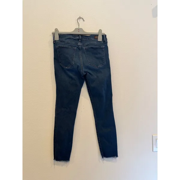 Abercrombie & Fitch Super Skinny Ankle Mid Rise Jeans Dark Wash Raw Hem 29 8R - Image 3