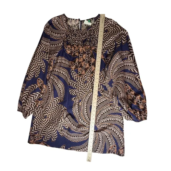 Farm‎ Rio Smocked Geometric Print Beaded Cotton Mini Dress Small Boho Abstract - Image 13