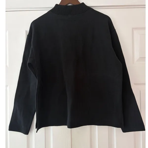 Splendid Womens Black Quarter Zip Fleece Pullover Sweatshirt RF5K18M Medium - Image 2