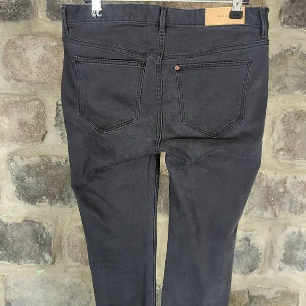 H&M &Denim Woman's Size‎ 4 Black Super Skinny Pull-on Maternity Pants Raw Hem - Image 6