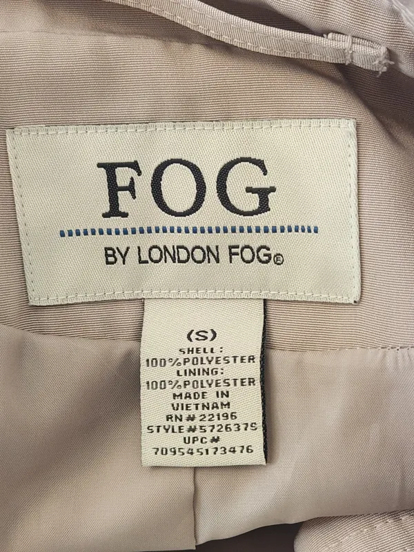 London Fog Womens Khaki Trench Coat with Removable Sash Size Small - Image 8