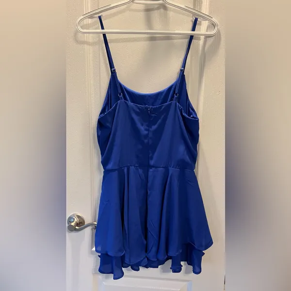 She & Sky Royal Blue Romper Sz Medium - Image 2