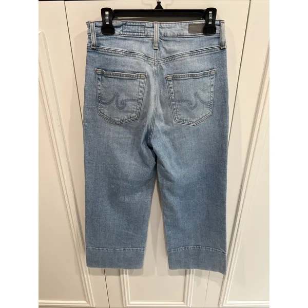 AG Adriano Goldschmied Etta High Waisted Wide Leg Blue Jeans Light Wash - Image 3
