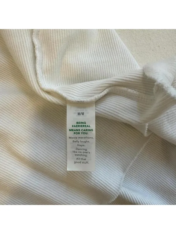 Aerie White Ribbed Tank Top | Soft Stretch Basic | Size Medium - Image 6