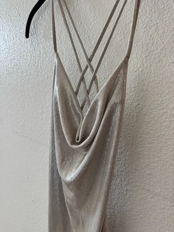 Windsor Kate Open Back Dress Silver - Image 3
