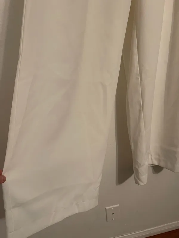 Wide -Leg White High Waisted Dress Pants . Size M - Image 9