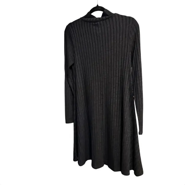 Ivanka Trump Black Ribbed Mock Neck Long‎ Sleeve A-Line Knit Dress Womens Small - Image 5