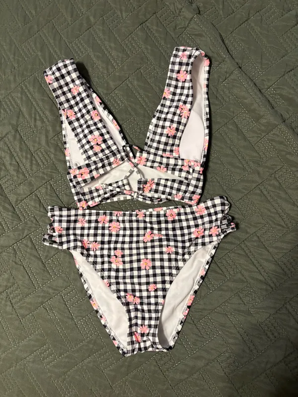 Floral and Plaid high waisted bikini Multiple - Image 2