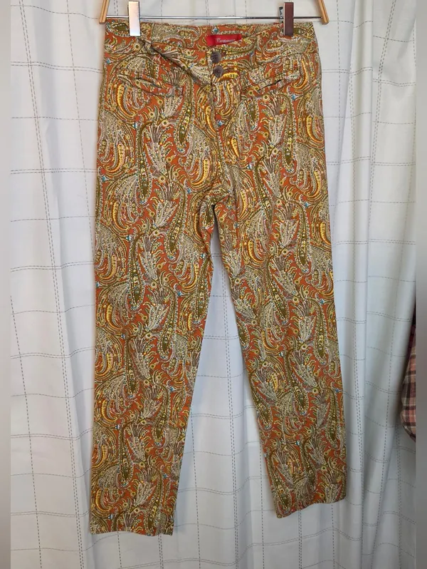Anthropologie Cartonnier “Persimmon Paisley Crops” - Image 2