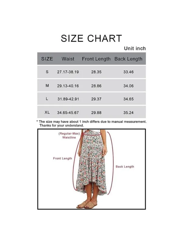 NEW Floral Print Midi Skirt Elastic High Waist M - Image 3