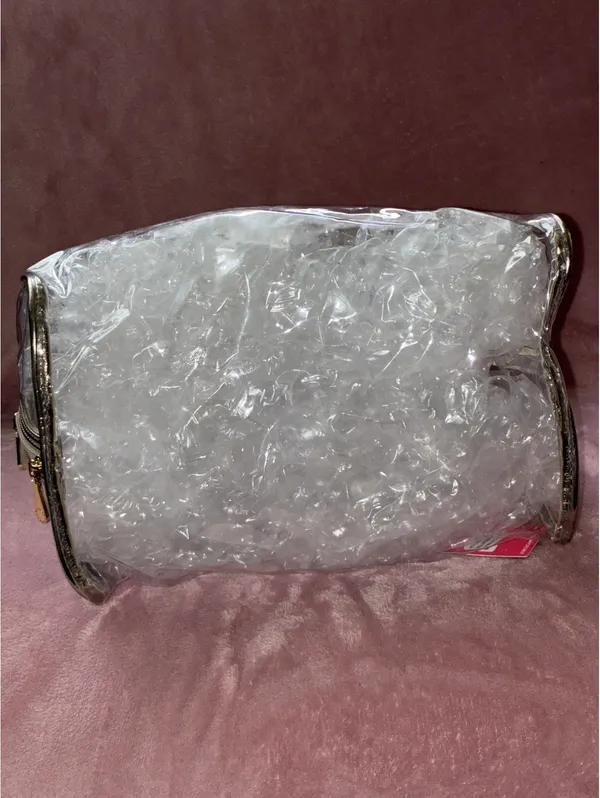 NWT Vince Camuto Clear Travel Bag with Metallic Gold Trim - Image 5