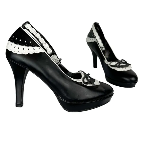 Funtasma Womens Mary Jane Heels Sz 8 Flapper Maid Halloween Dressy - Image 3
