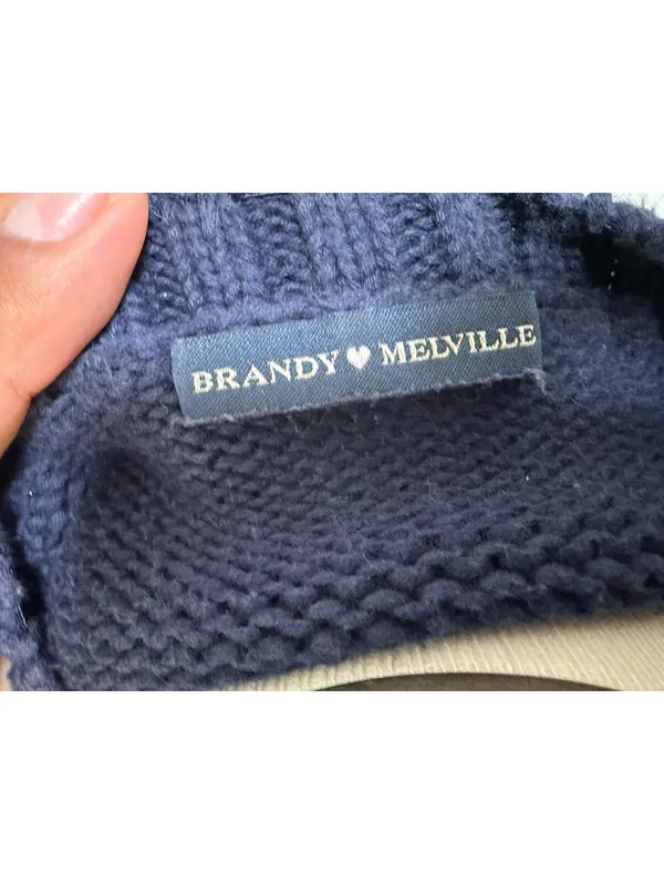 Brandy Melville Nico American Flag Knit Sweater Navy OS - Image 2