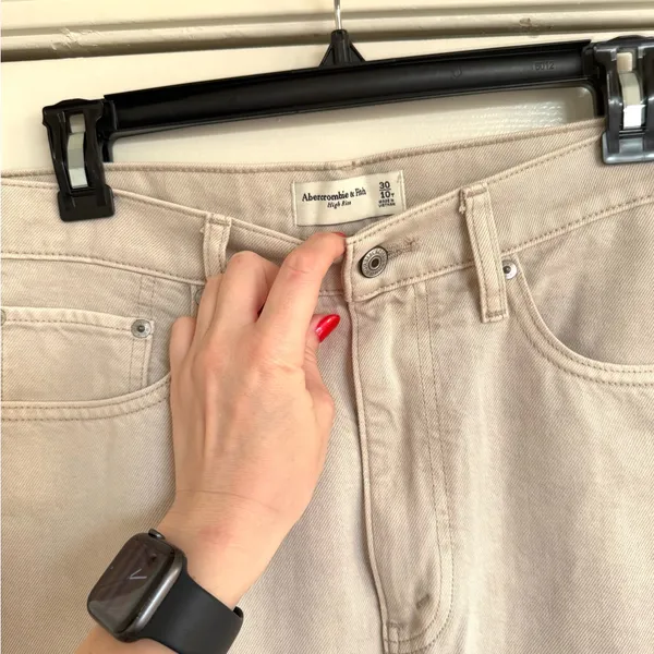 Abercrombie & Fitch High Waist Denim Jean Midi Skirt 10 Tall Gray‎ - Image 5
