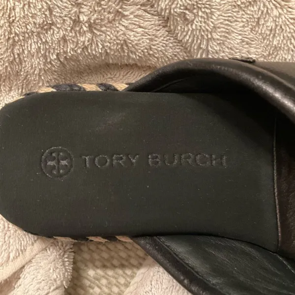 Tory Burch Leather CRISSCROSS ESPADRILLE SLIDE - Image 8