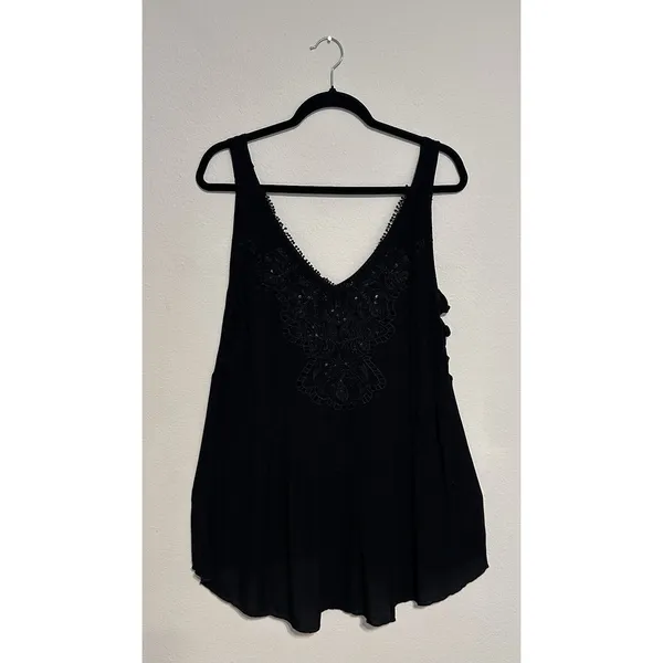 Intimately Free People DelphineEmbellished Slip Dress FlowySequin Black XS NWT - Image 6