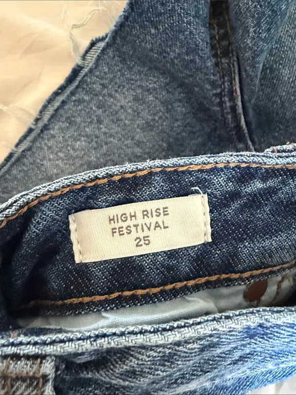 PacSun Dark Blue Raw-Hem Denim Shorts - Image 3