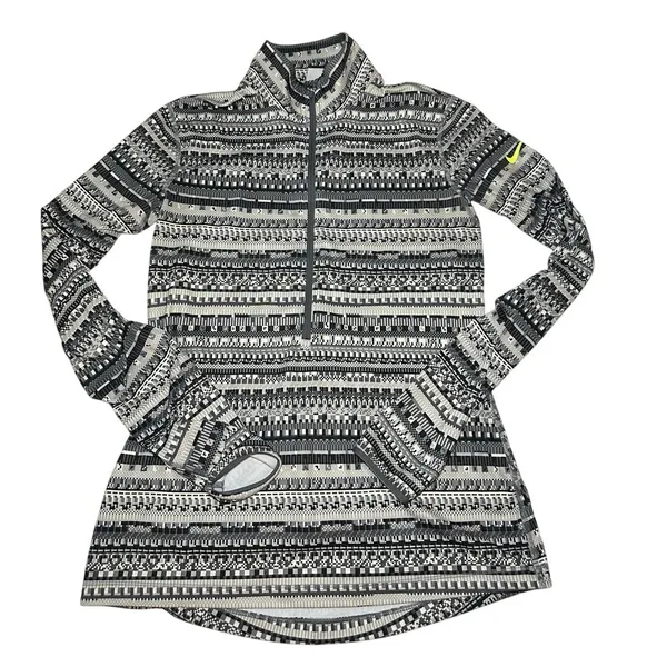 Nike Pro Warm 8 Bit 1/2 Zip Long Sleeve Run Layer Medium Mock Neck Activewear - Image 3