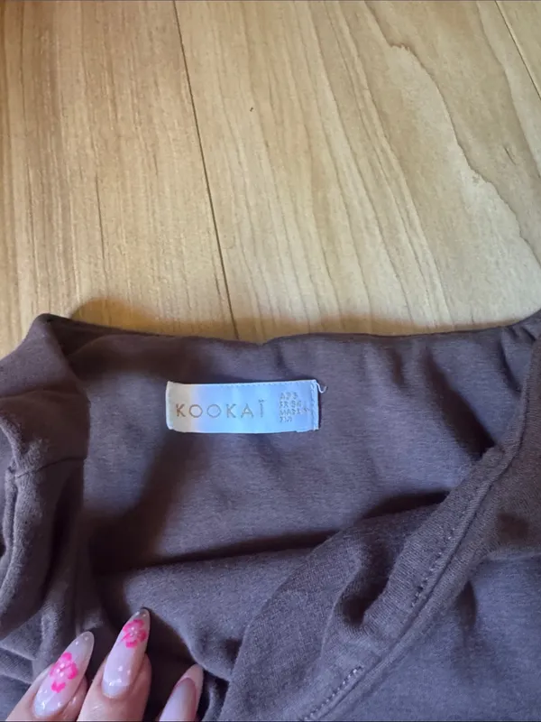 Kookai Chocolate Brown Sleeveless A-Line Dress - Image 2