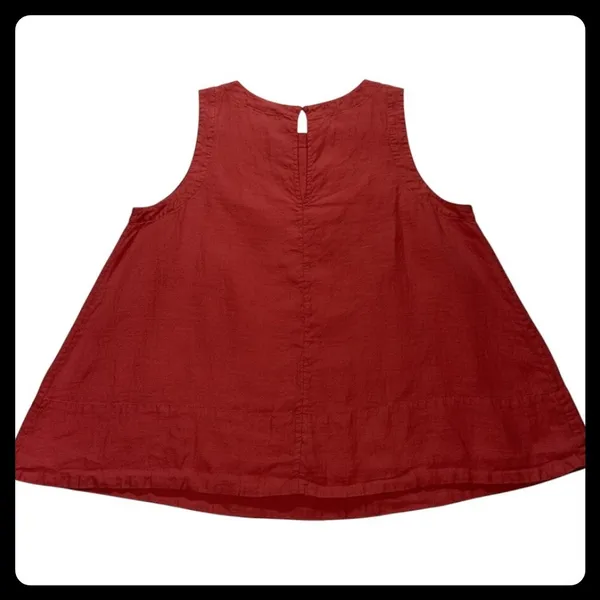 Banana Republic Tank Top Womens M Red Linen Sleeveless Babydoll Casual Summer - Image 7