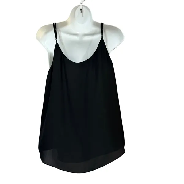 Babaton Aritzia Black Deep V-Neck Mesh Camisole Tank Top Medium YPO1-2597-37 - Image 2